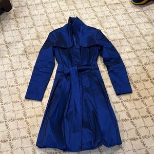 Samuel Dong Blue Belted Long Coat